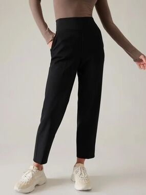 Athleta Black Cropped High-Rise Ankle Pants